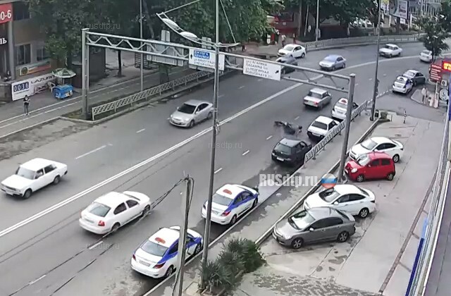Авария с мотоциклом на Донской в Сочи