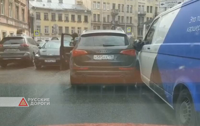 В Петербурге Audi притер каршеринговый микроавтобус