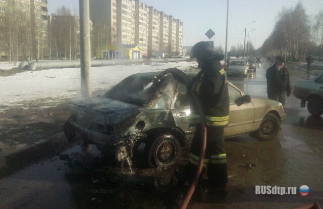 Загорелся от удара 