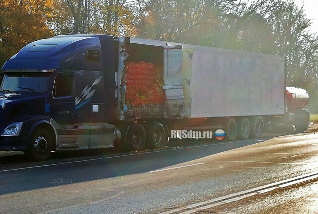 ДТП с участием автобуса и фуры в Рязанской области попало на видео 