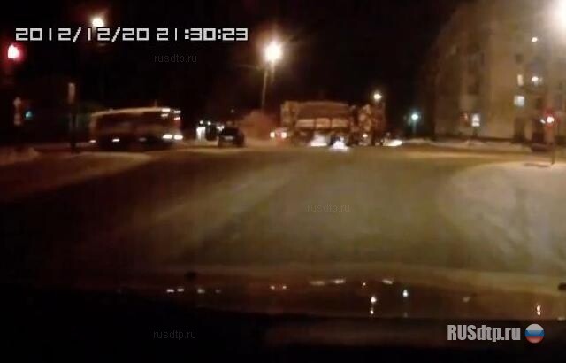 Врезался в прицеп 