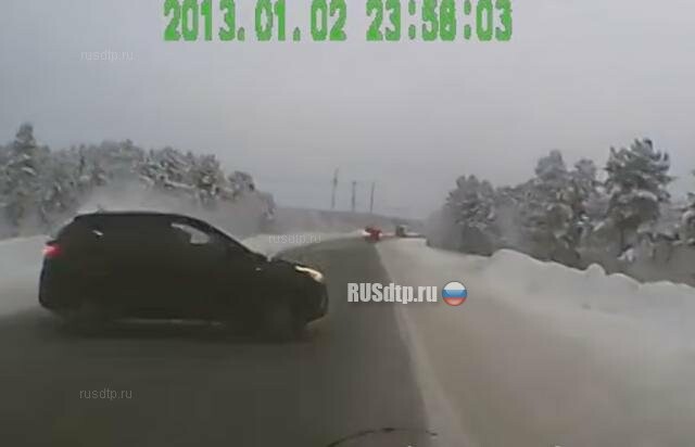 Видеокадры ДТП на автодороге в Мурманской области