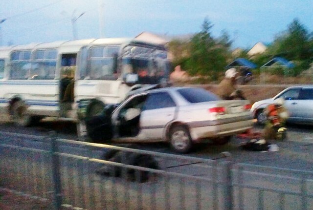 В Гусиноозерске в ДТП с участием «Тойоты» и автобуса погибли два человека 