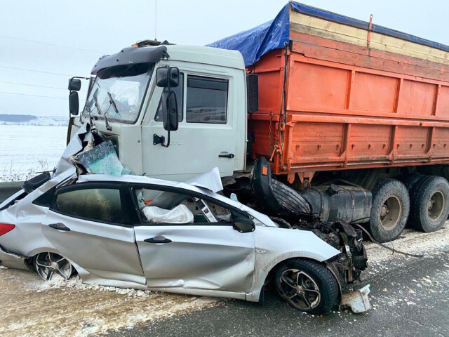 Hyundai Solaris вынесло под встречный КАМАЗ: женщина разбилась на трассе в Мордовии 