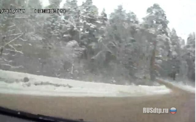 Занесло на шипованой резине 