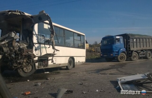 В Ленинградской области автобус столкнулся с грузовиком 