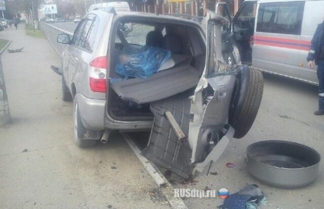 Ограждение пронзило автомобиль вместе с водителем 