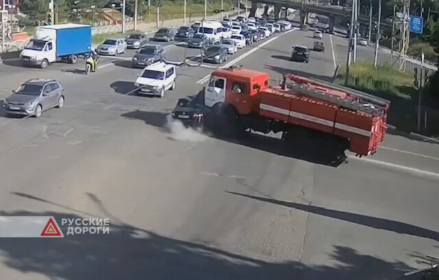 Авария с пожарной машиной в Рязани