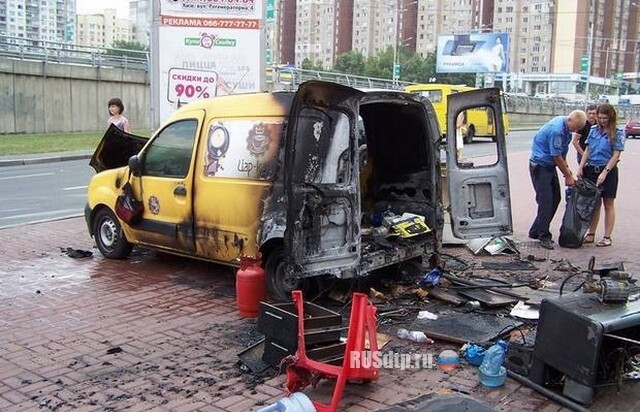 Взрыв автокофейни в Киеве 