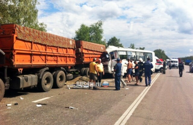 Один человек погиб и 12 пострадали в ДТП с участием автобуса и грузовика под Воронежем 
