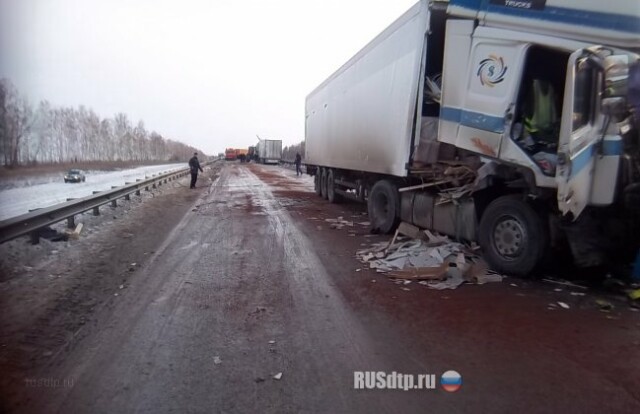 Три большегруза перекрыли трассу  М-5 «Урал» в Самарской области 