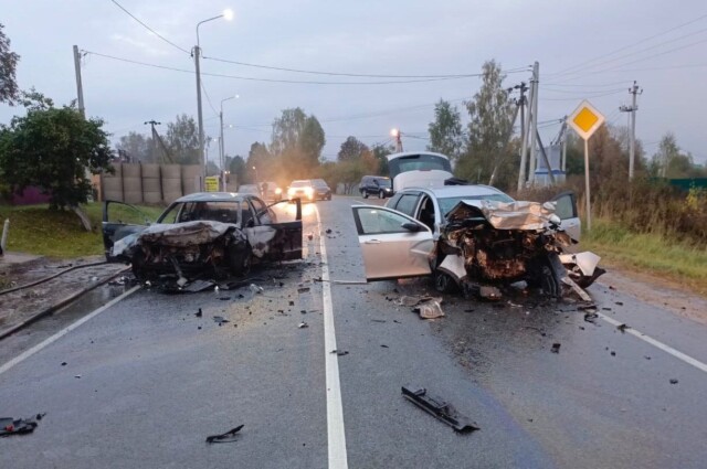 Три человека сгорели в автомобиле в результате ДТП в Калужской области 