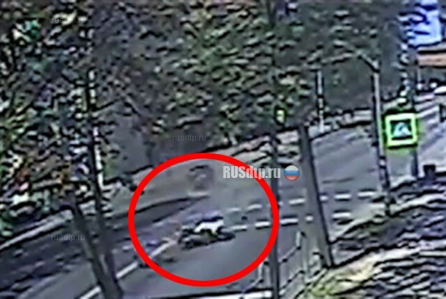 ДТП с мотоциклистом в центре Могилева попало в объектив камеры