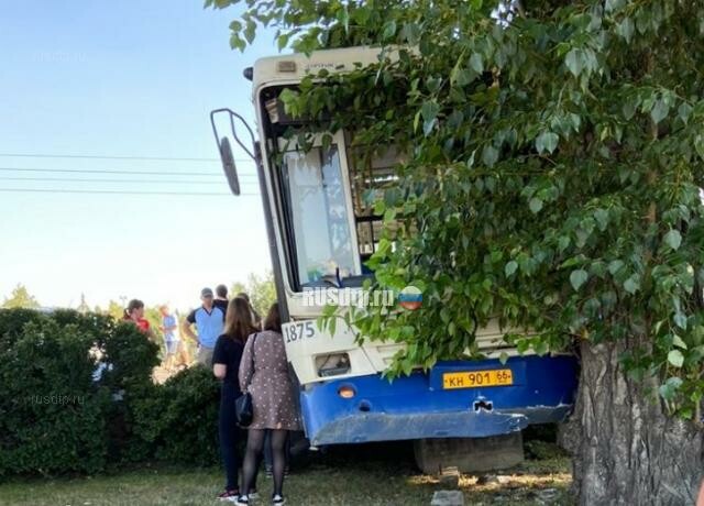 В Екатеринбурге автобус врезался в дерево. ВИДЕО 