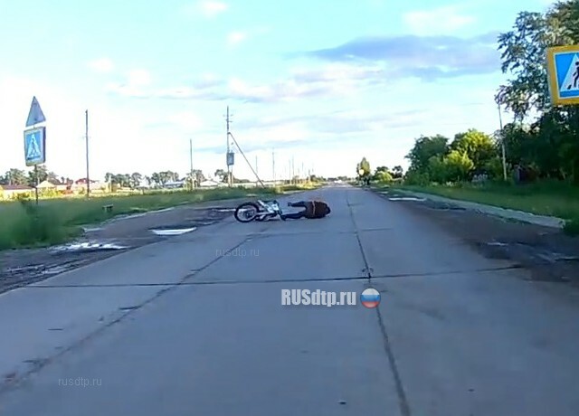 Падение с мотоцикла в Омске