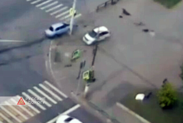 ДТП на перекрёстке в Братске попало в объектив камеры