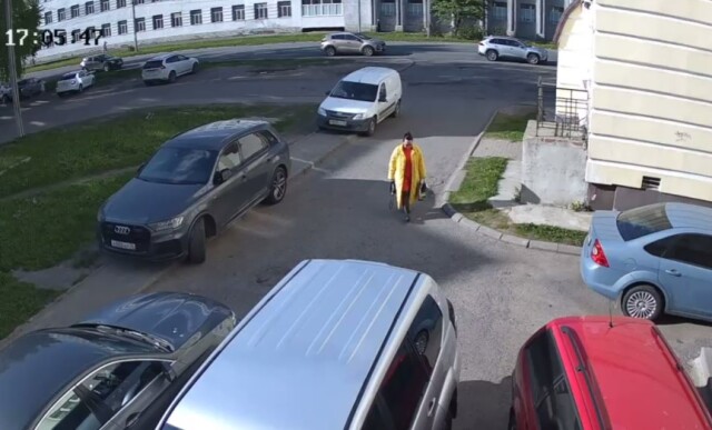 В Ярославле женщина припарковалась на тротуаре и забыла поставить машину на ручник 