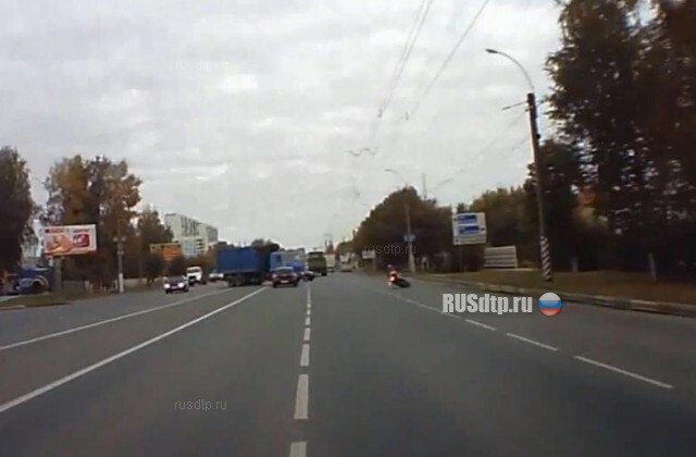 Падение мотоциклиста в Иванове