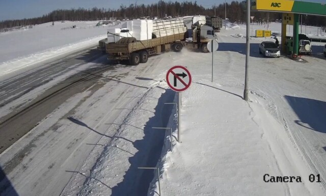 Мастерство водителя и немного везения помогли избежать страшной аварии в Якутии