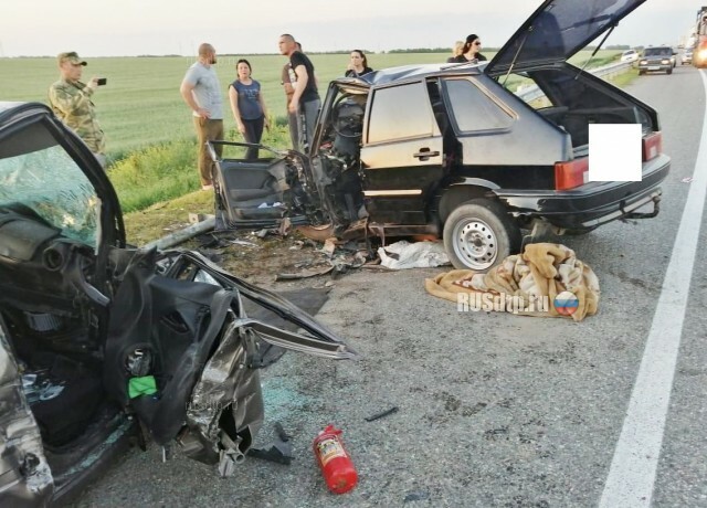 Момент ДТП на Ставрополье, где погибли два человека 