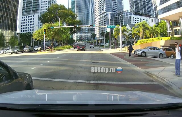 Авария с русским водителем в Майами