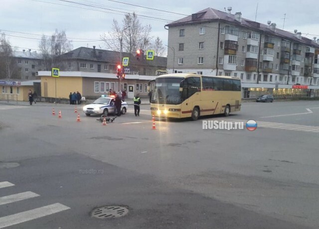 Автобус сбил велосипедиста в Кушве. ВИДЕО 