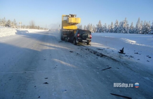 Въехал в автокран 
