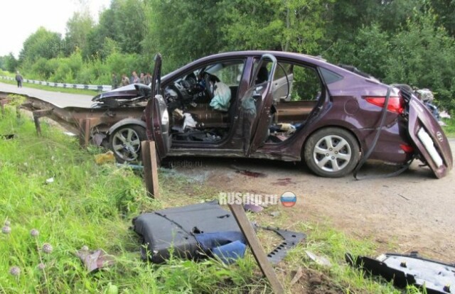 Отбойник проткнул «Hyundai Solaris» в Пермском крае 