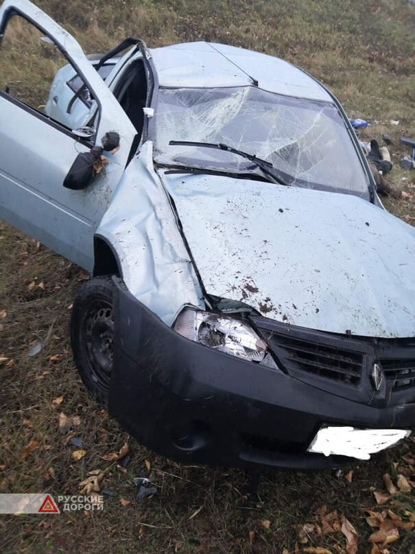 Renault Logan вылетел в кювет в Белгородской области
