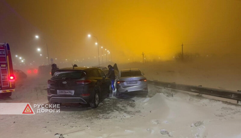 24 автомобиля столкнулись в Мордовии