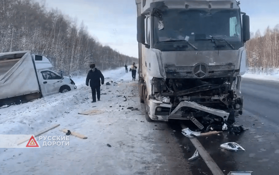 Момент массовой аварии в Нижегородской области