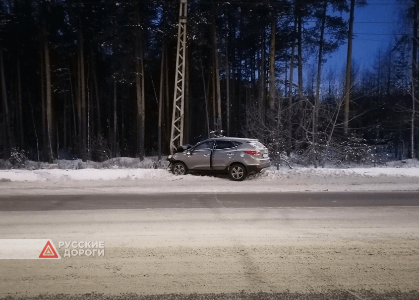 46-летний водитель автомобиля Hyundai разбился на Тургоякском шоссе