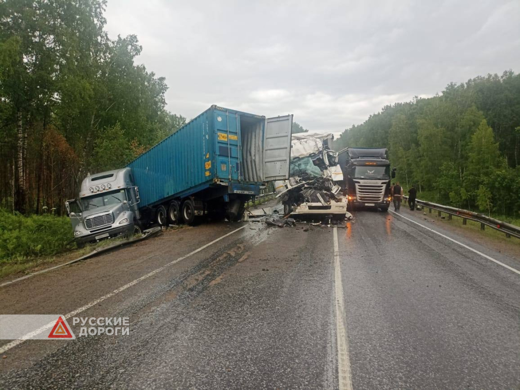 Водитель КАМАЗа скончался на месте массового ДТП на трассе &#171;Сибирь&#187;