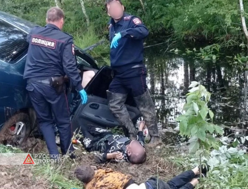 Пьяная компания утонула в канаве с водой
