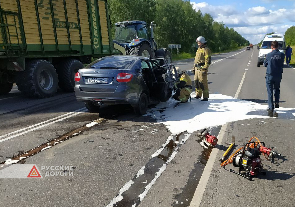 Пассажир &laquo;Гранты&raquo; погиб на месте ДТП в Чувашии