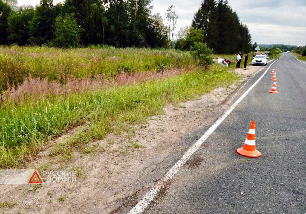 Женщину и ребенка выбросило из машины в Псковской области