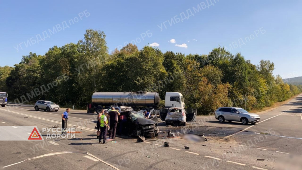 Двое мужчин погибли в массовом ДТП в Башкирии