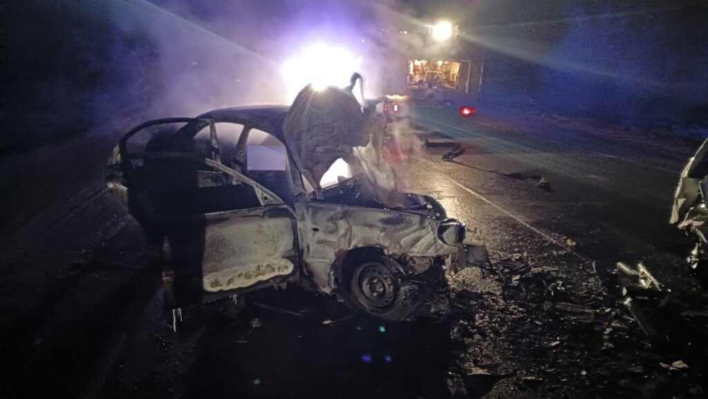 Четыре человека сгорели в автомобиле на трассе под Оренбургом