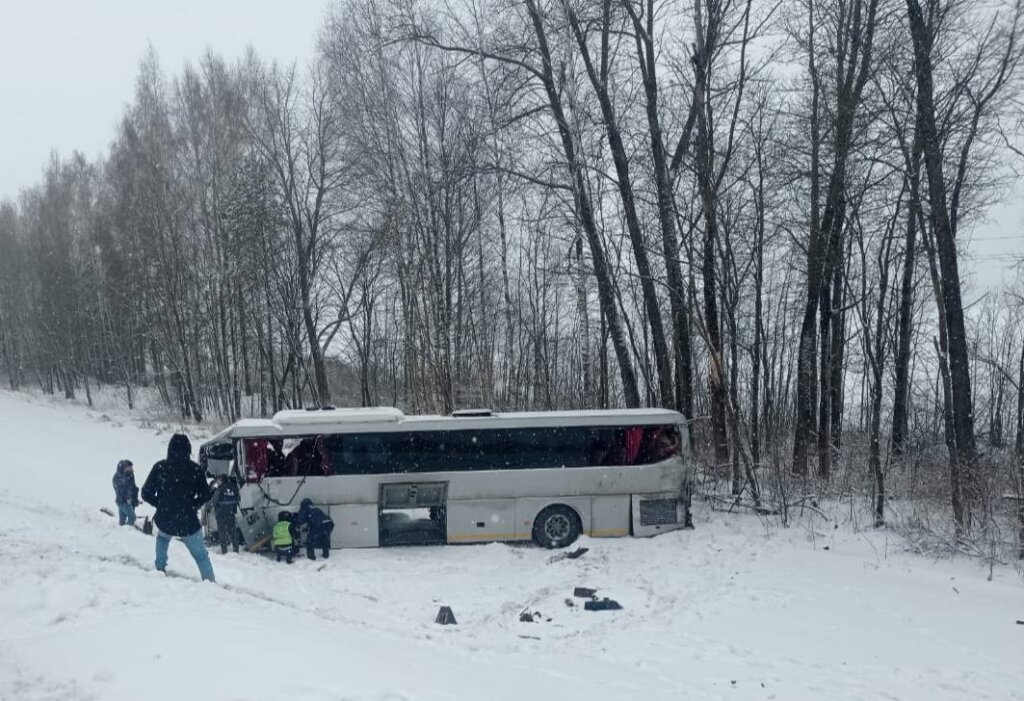 Автобус столкнулся с двумя грузовиками в Брянской области: погибли три человека