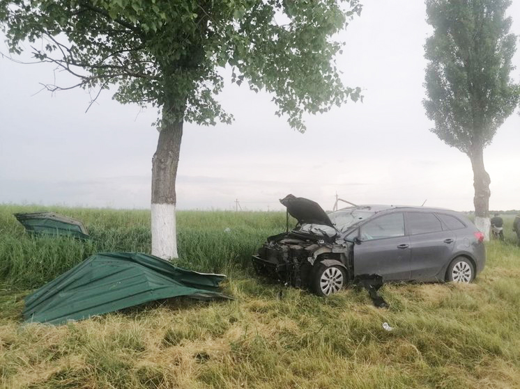 В Краснодарском крае женщина за рулем автомобиля разнесла остановку с людьми