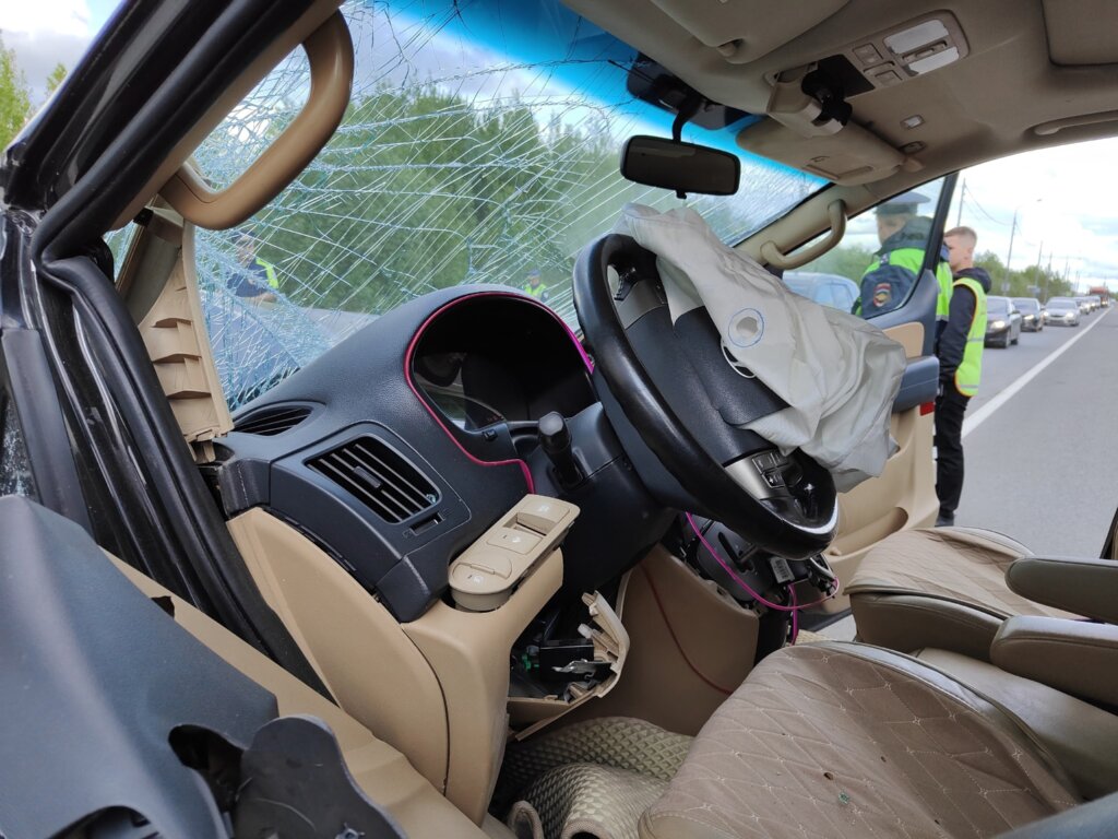 Кадры смертельной аварии в Архангельской области: водитель микроавтобуса уснул за рулём