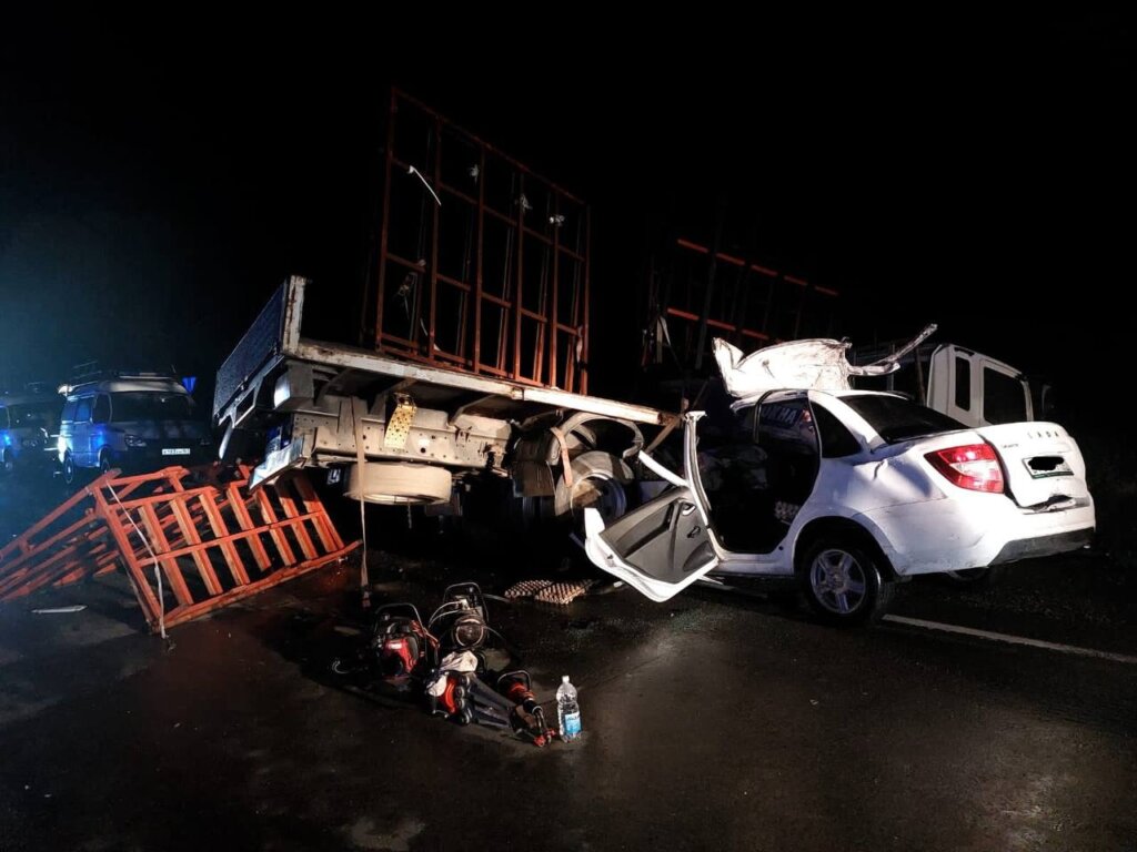 &#171;Лада Гранта&#187; врезалась в стоящий поперек дороги грузовик: погибли женщина и ребенок