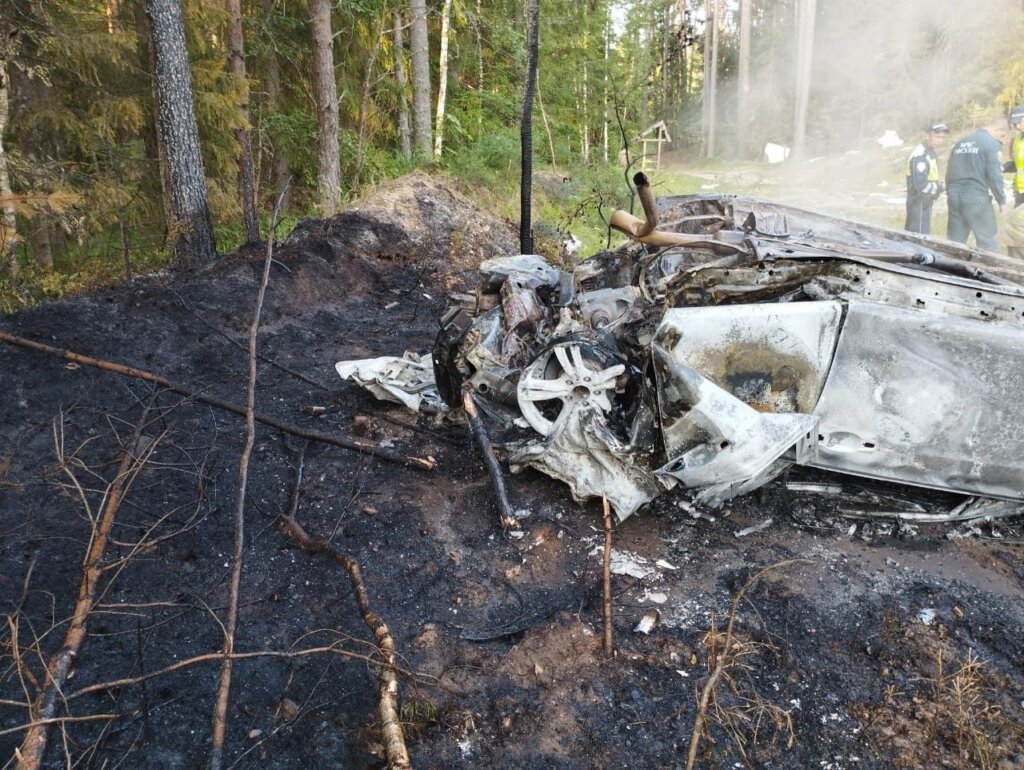 В Кировской области BMW вылетел в кювет и сгорел дотла: никто не выжил