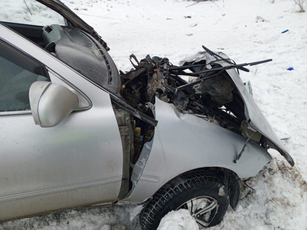 &#171;Не справился с управлением при обгоне&#187;: автомобиль с семьёй врезался в столб на трассе Барнаул &#8212; Бийск