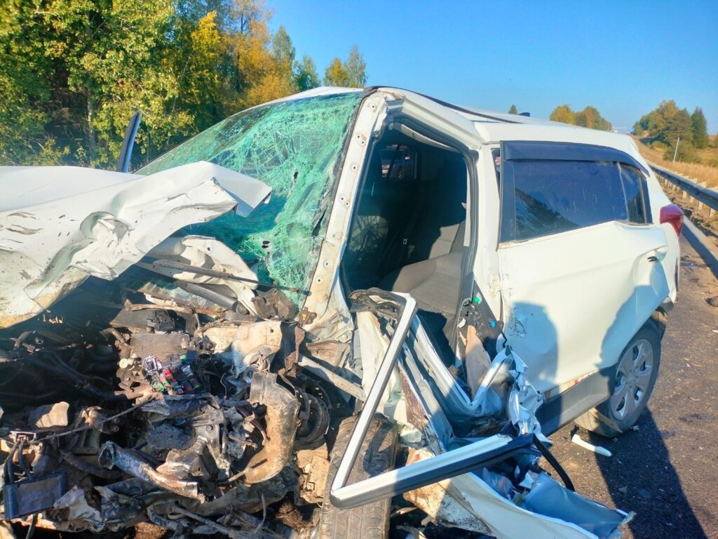 Видеорегистратор запечатлел момент смертельного ДТП на трассе в Удмуртии