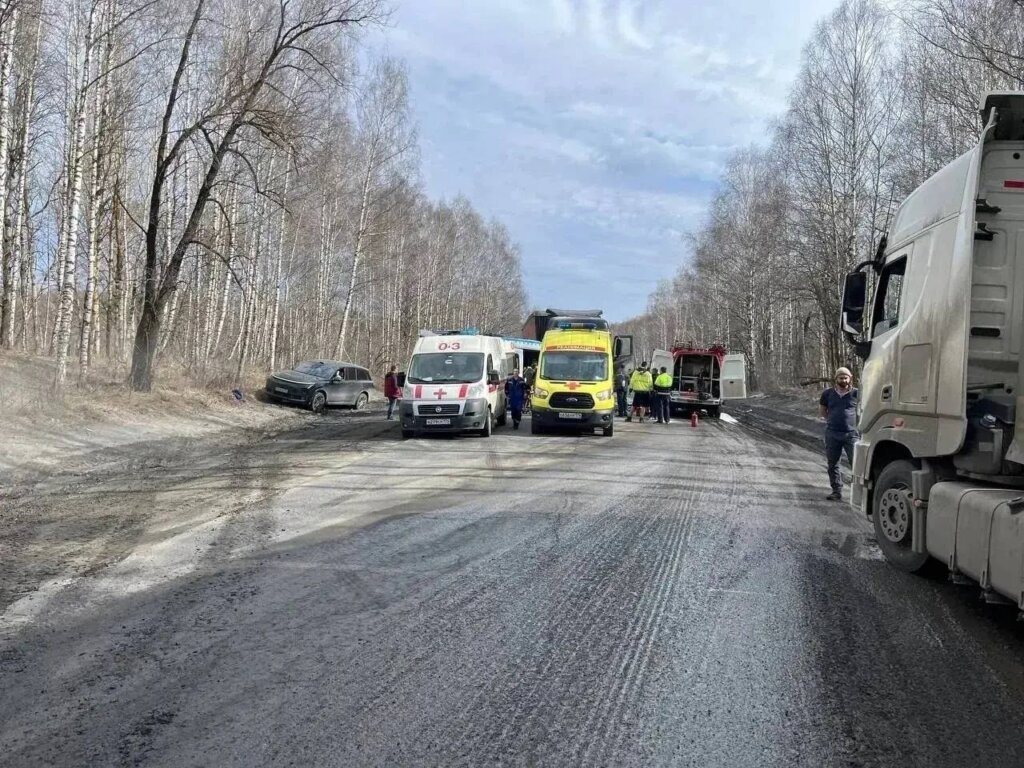 Микроавтобус и фура столкнулись на трассе М-5 в Челябинской области