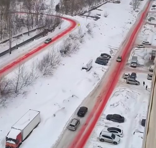 «Кровавый след» оставил грузовик на дорогах Новосибирска